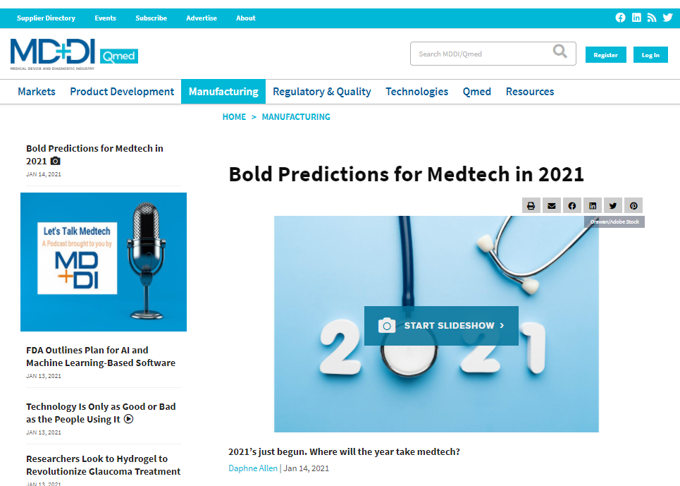 Predictions for Medtech