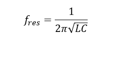 f res equals 1 over 2 pi square root of LC