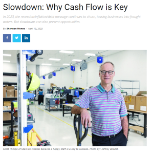 Screenshot of Douglas Magazine article "Slowdown: Why Cash Flow is Key"