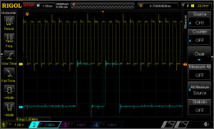 Figure-1-SPI Clock and MOSI lines on the PI 3 CM