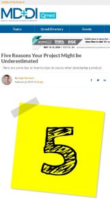 Five Reasons Your Project Might be Underestimated