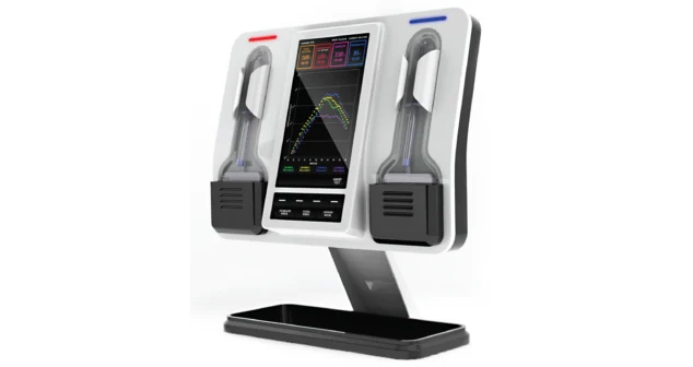 Hemosonics Quantra hematology analyzer with touchscreen and cartridge system