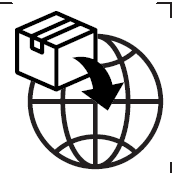 a globe shape with a box overlapping the upper left corner with an arrow pointing down.