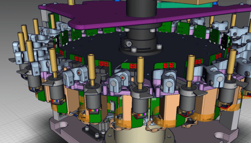 Internal rotary carousel of the Plex ID system showing multiple sample tubes, processing chambers and mechanical components.