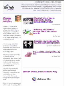 QA RA StarFish Medical News