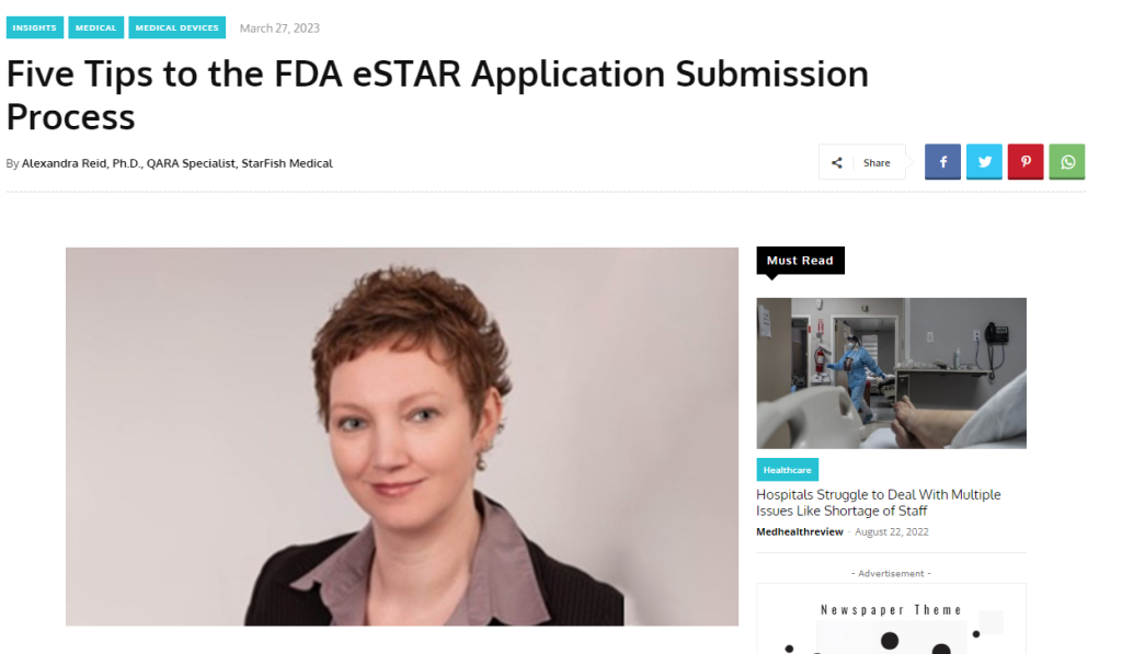 FDA eSTAR Submission Tips