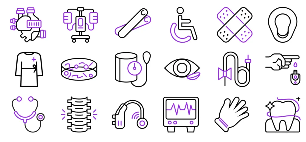 icons representing different medical device classes