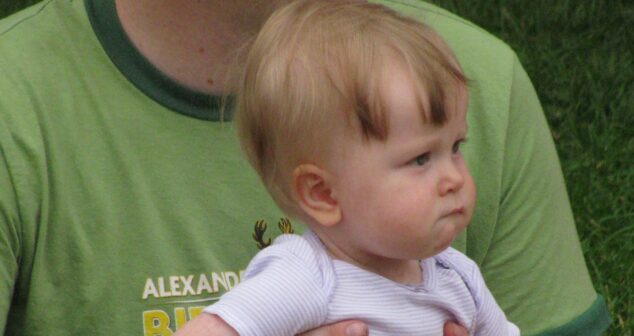 New Beginning, New Design Author holds daughter at company picnic (2012)