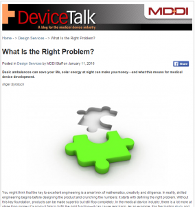What is the right problem MD+DI