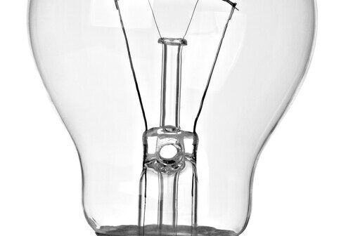 innovators accessibility: black and white closeup image of an incandescent light bulb