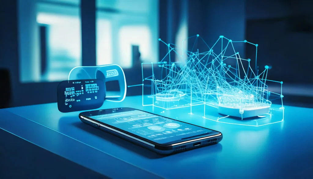 Connected medical device ecosystem with wearable monitor transmitting data via Bluetooth to smartphone and cloud network