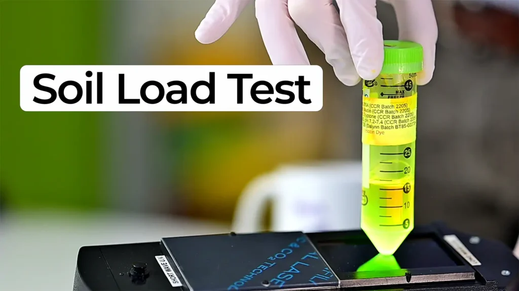 A fluorescent protein assay sample glows under UV light as part of medical device cleaning validation testing.