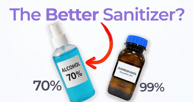 Alcohol disrupting bacterial cell membrane explaining why 70 percent sanitizer kills bacteria more effectively