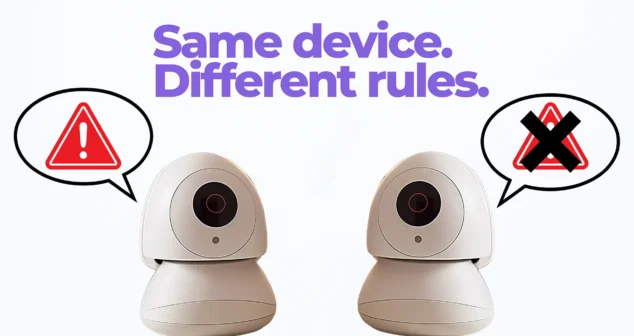 medical vs wellness device example showing alert vs no alert functionality