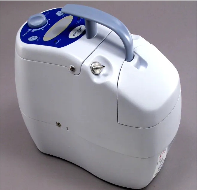 Early prototype of Inogen oxygen concentrator housing