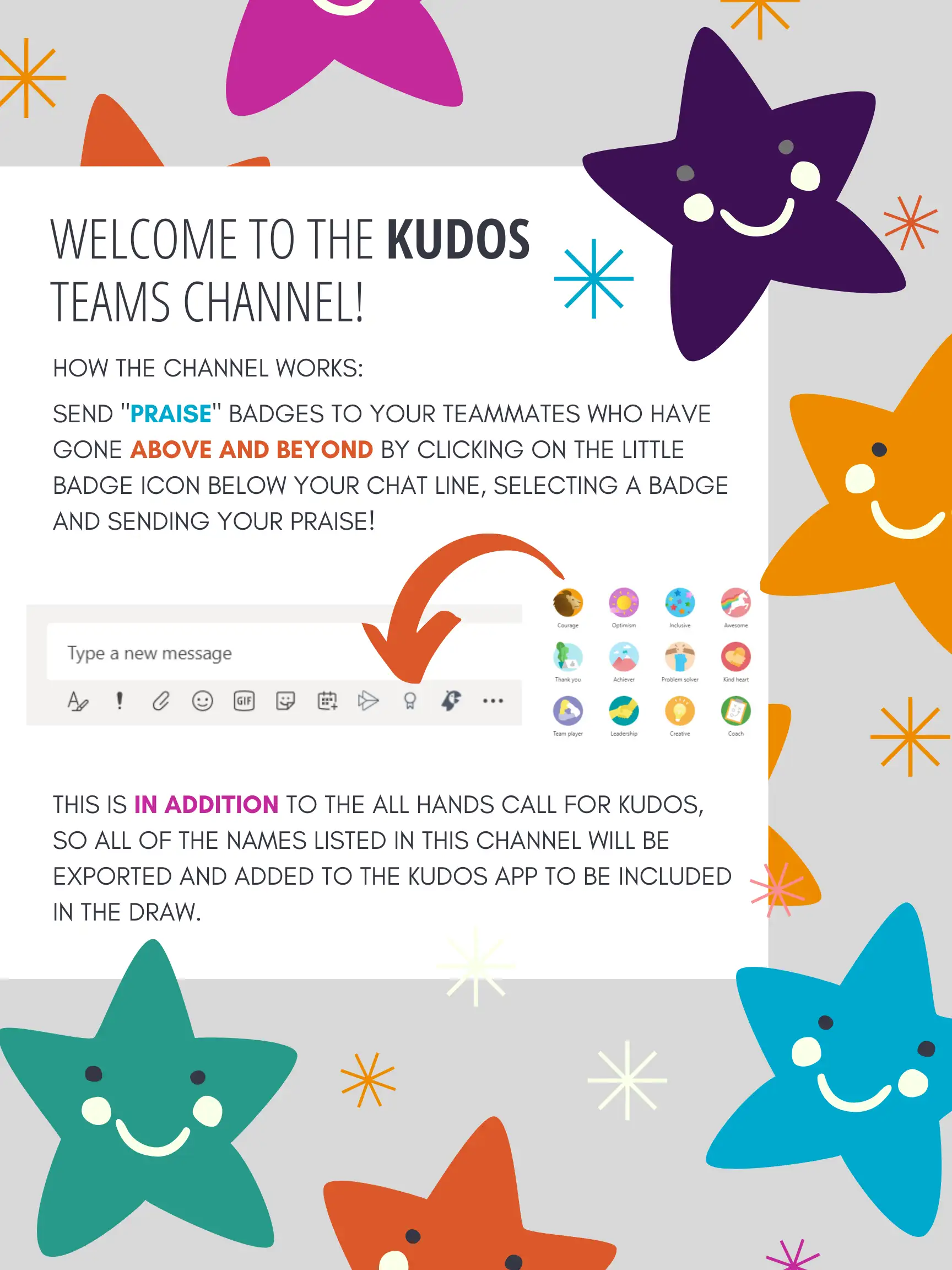 Company Culture and Values Kudos Teams Channel